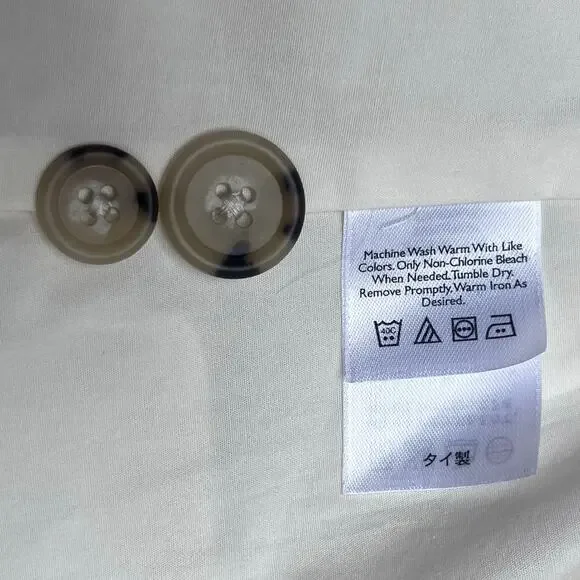 NWOT VTG Eddie Bauer Double Breasted Belted Trench Coat MIDI White Women’s L P - Picture 9 of 11